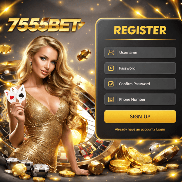 7555BET player login page for a trusted casino platform with a clean design and fast access